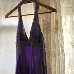 Long beaded beautiful lavender gown